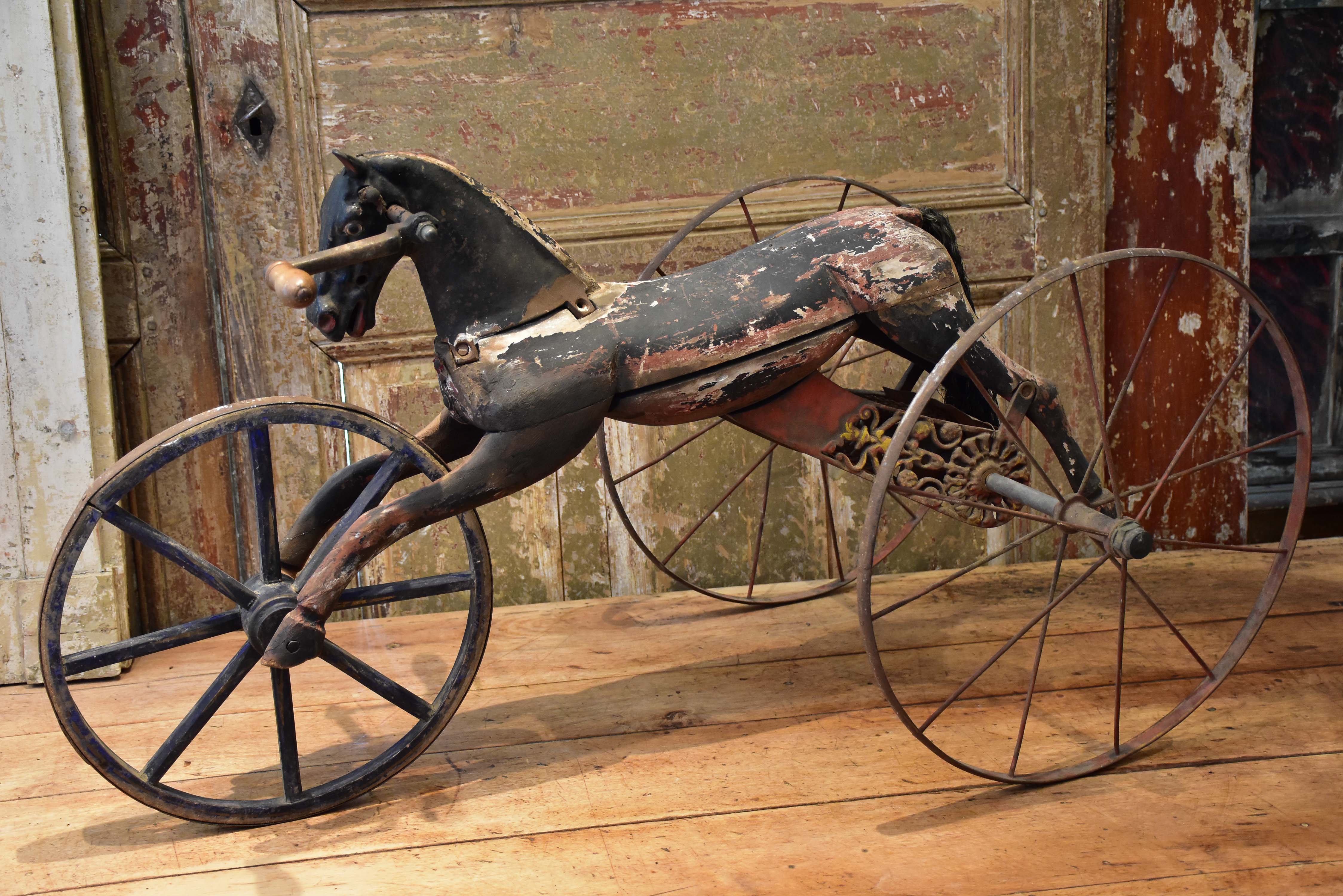 Antique French horse tricycle