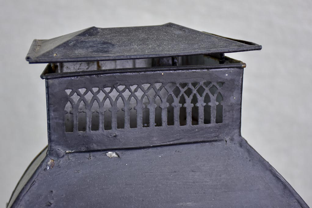 19th Century French wall lantern with black patina