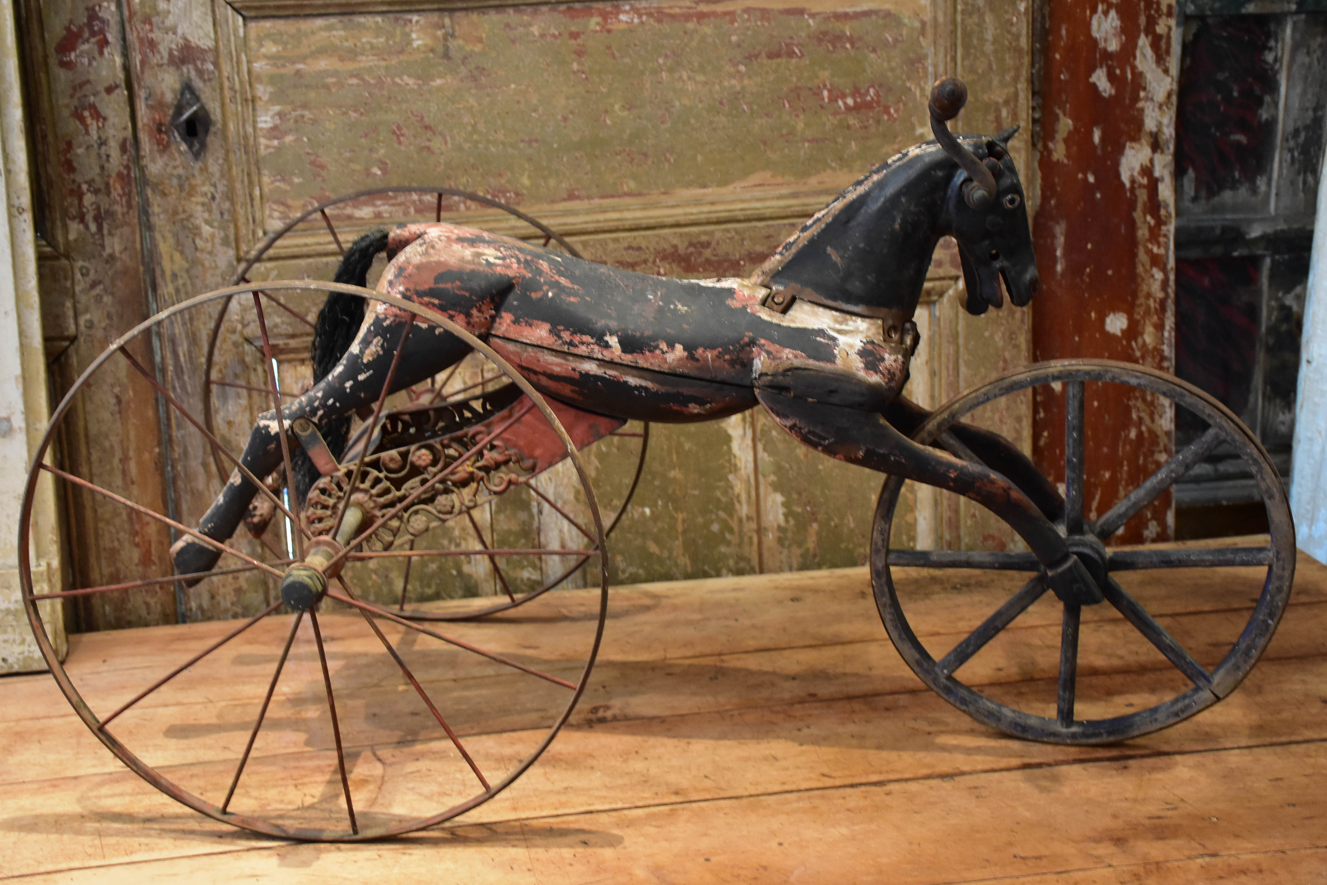 Antique French horse tricycle