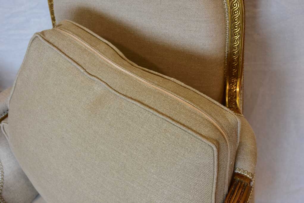 Fully restored pair of Napoleon III armchairs with giltwood frames