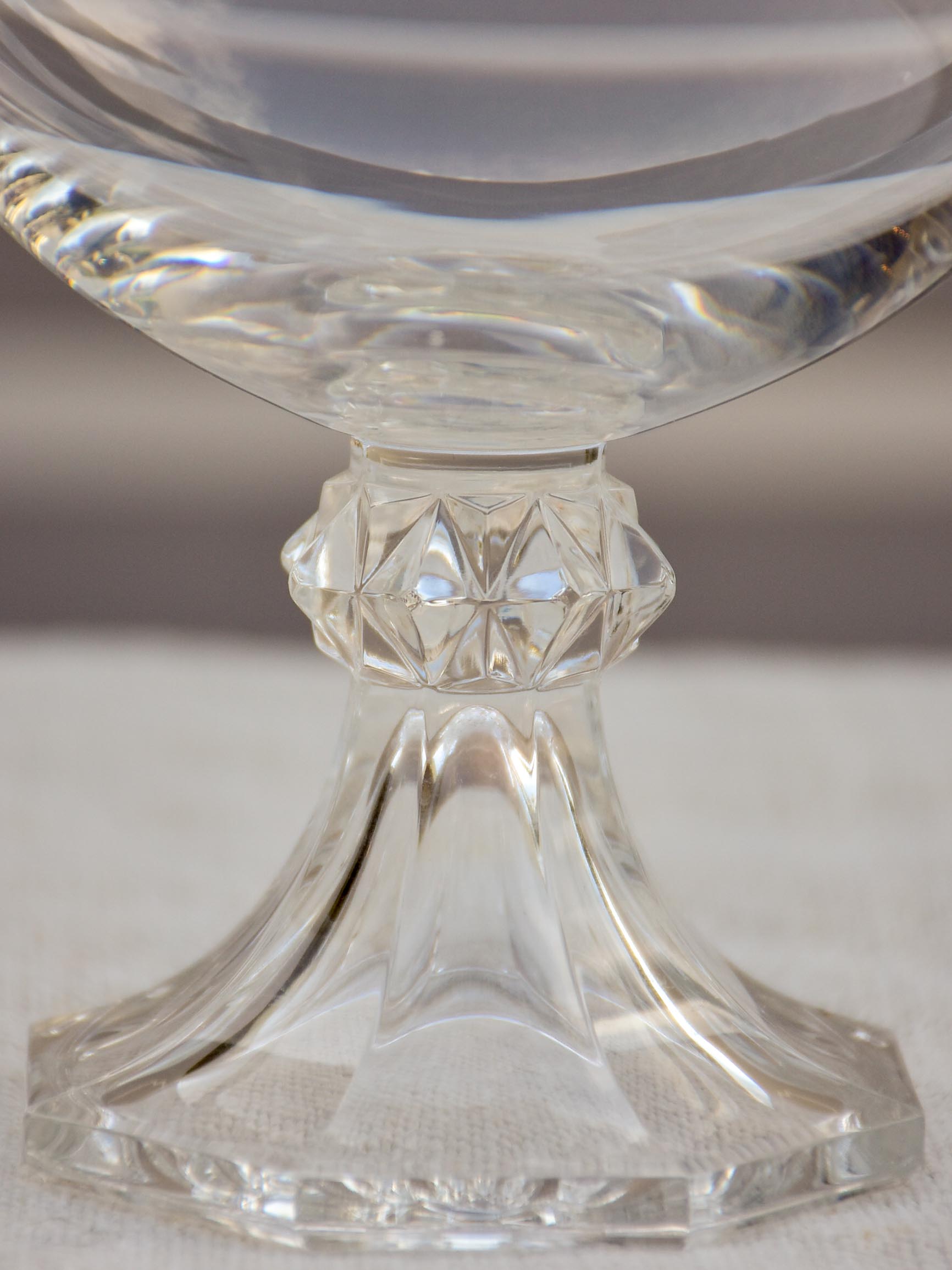 Ten vintage crystal champagne cups