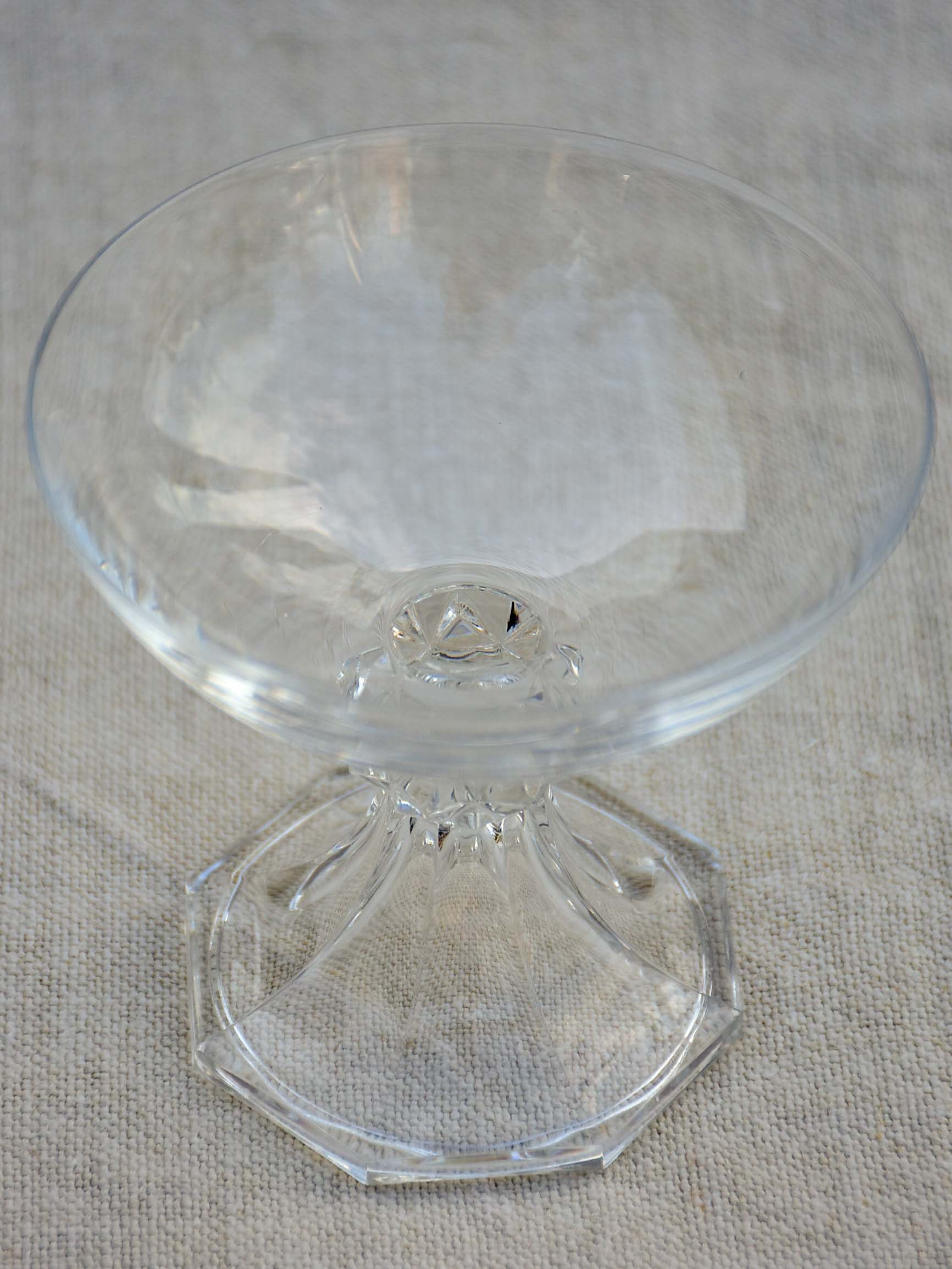 Ten vintage crystal champagne cups