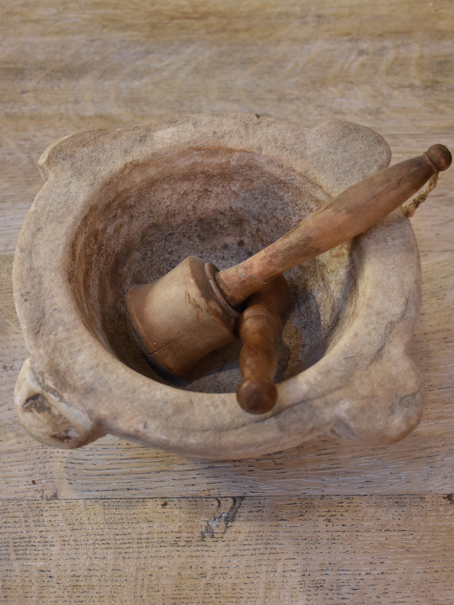 19th century French marble mortar and pestle