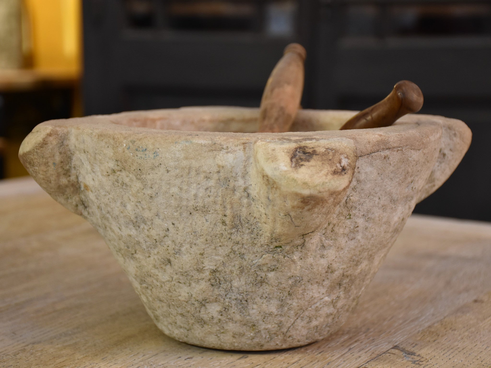 19th century French marble mortar and pestle