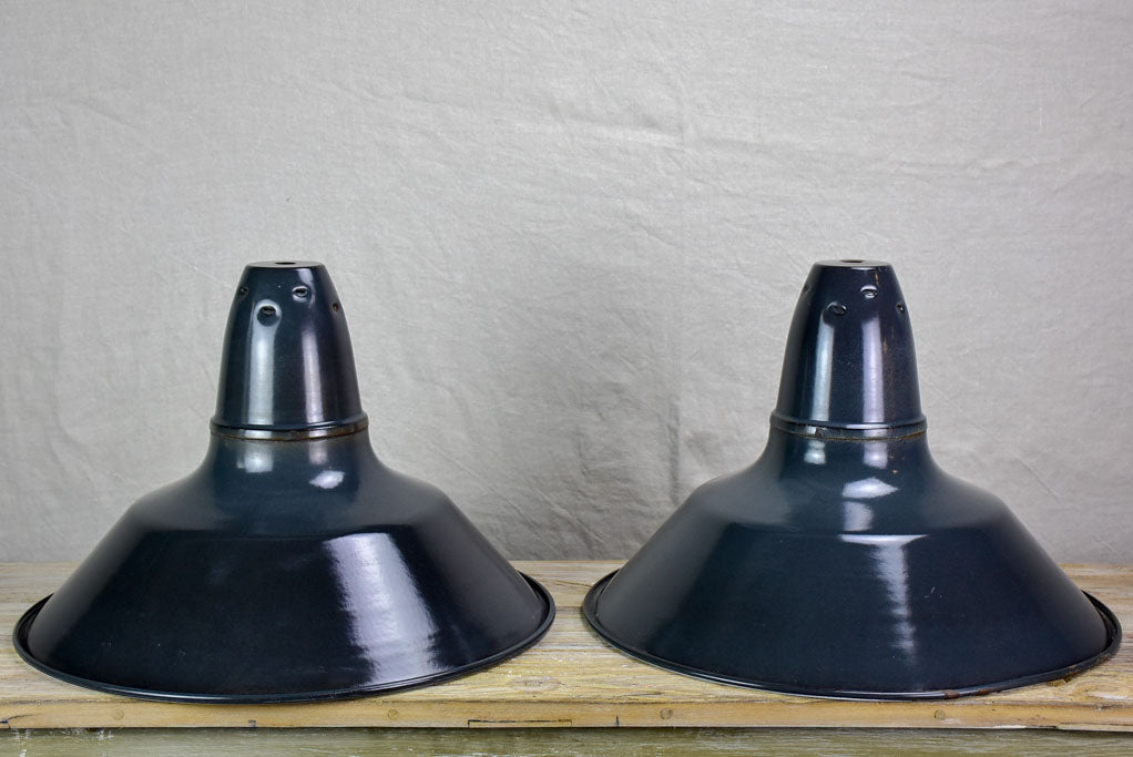 Pair of 1940's industrial lights - graphite (8 available) 17¾"