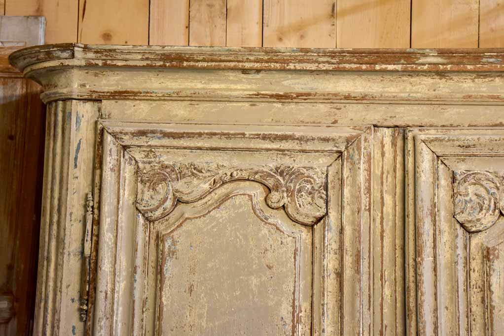 18th Century French armoire with patina finish