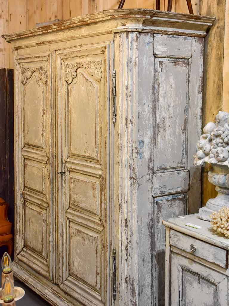 18th Century French armoire with patina finish