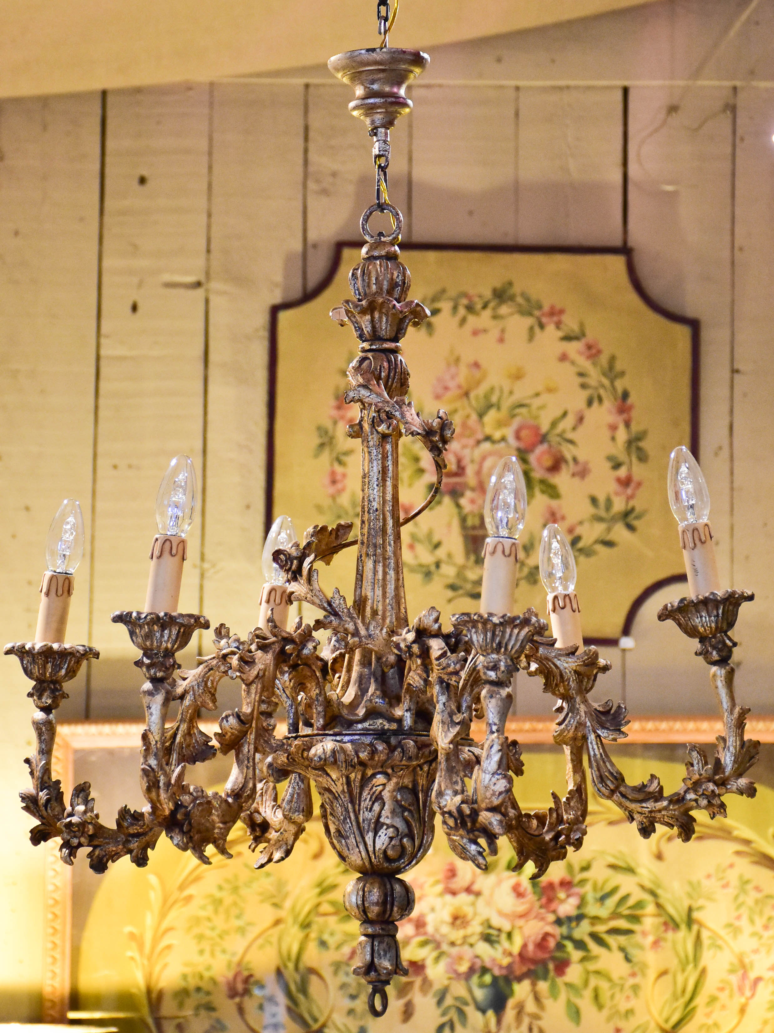 19th century Louis XIV style gilded chandelier