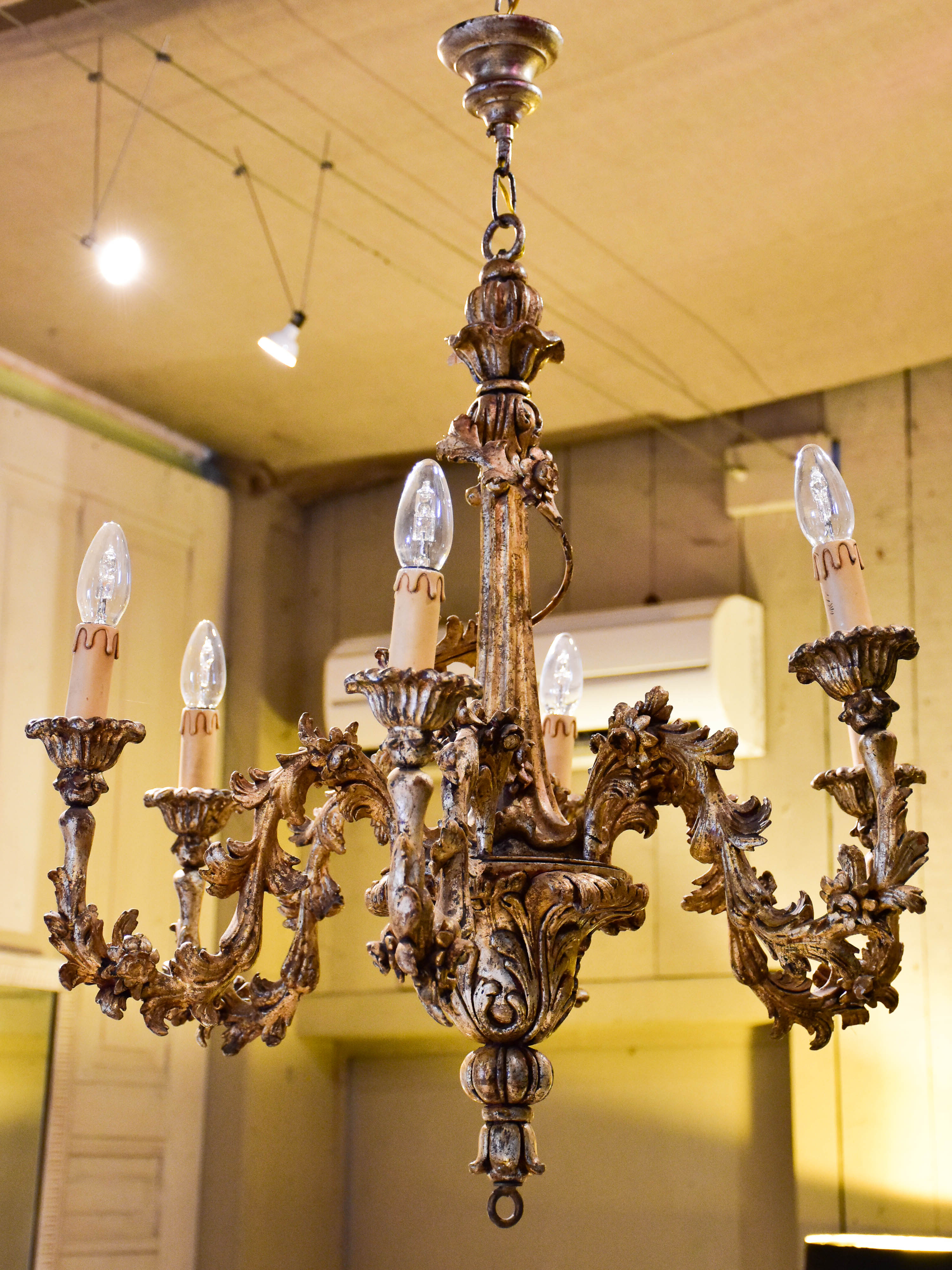 19th century Louis XIV style gilded chandelier