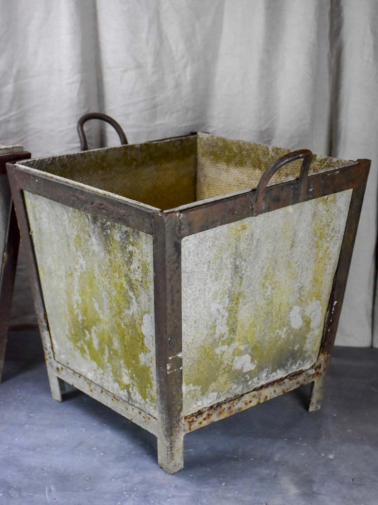 Pair of vintage square garden planters