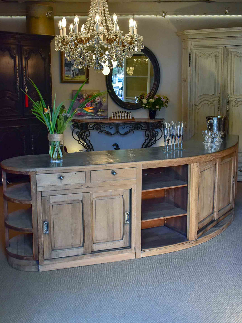 Exceptional antique French bar with zinc top