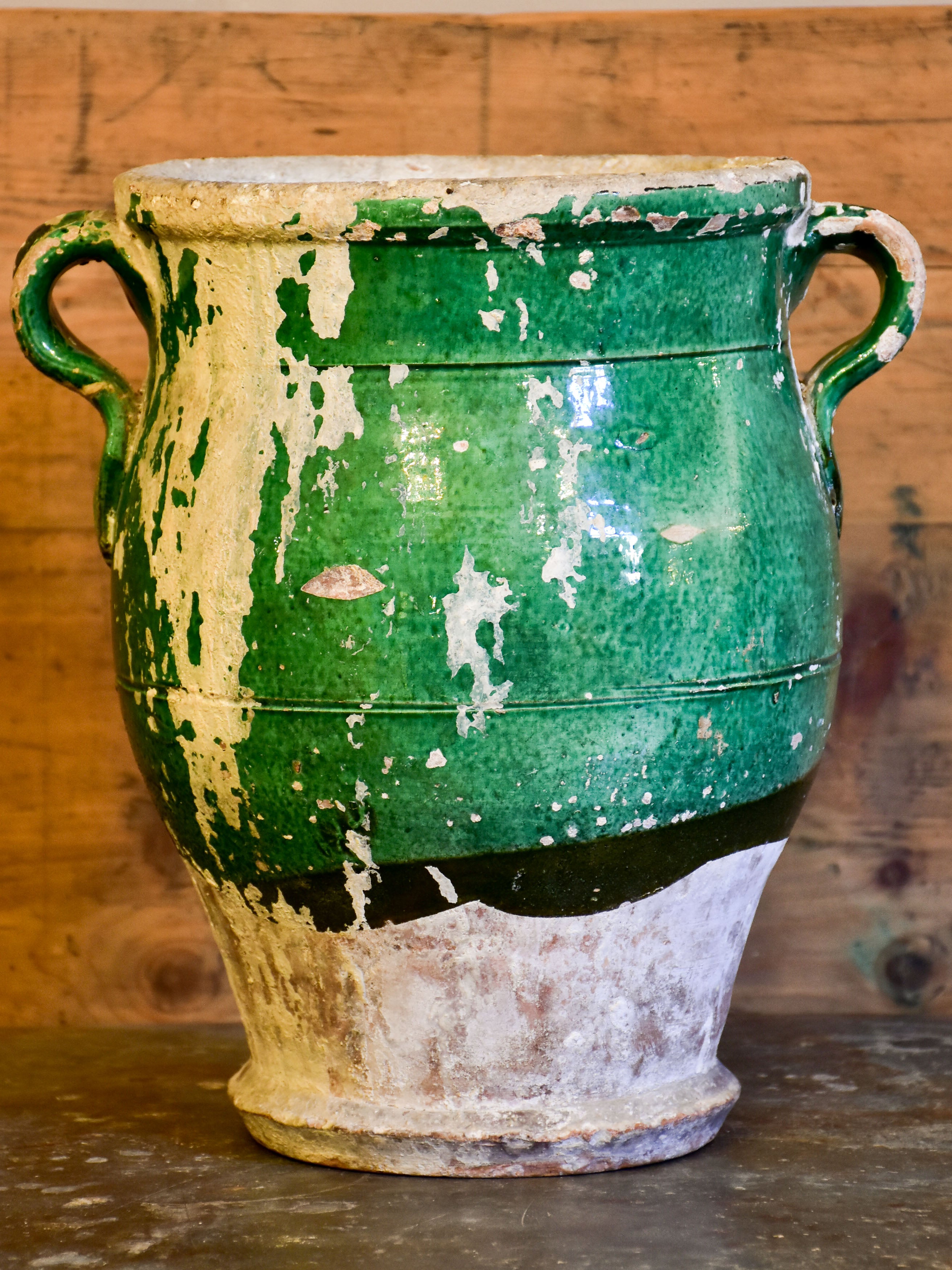 Antique Italian green glazed pot