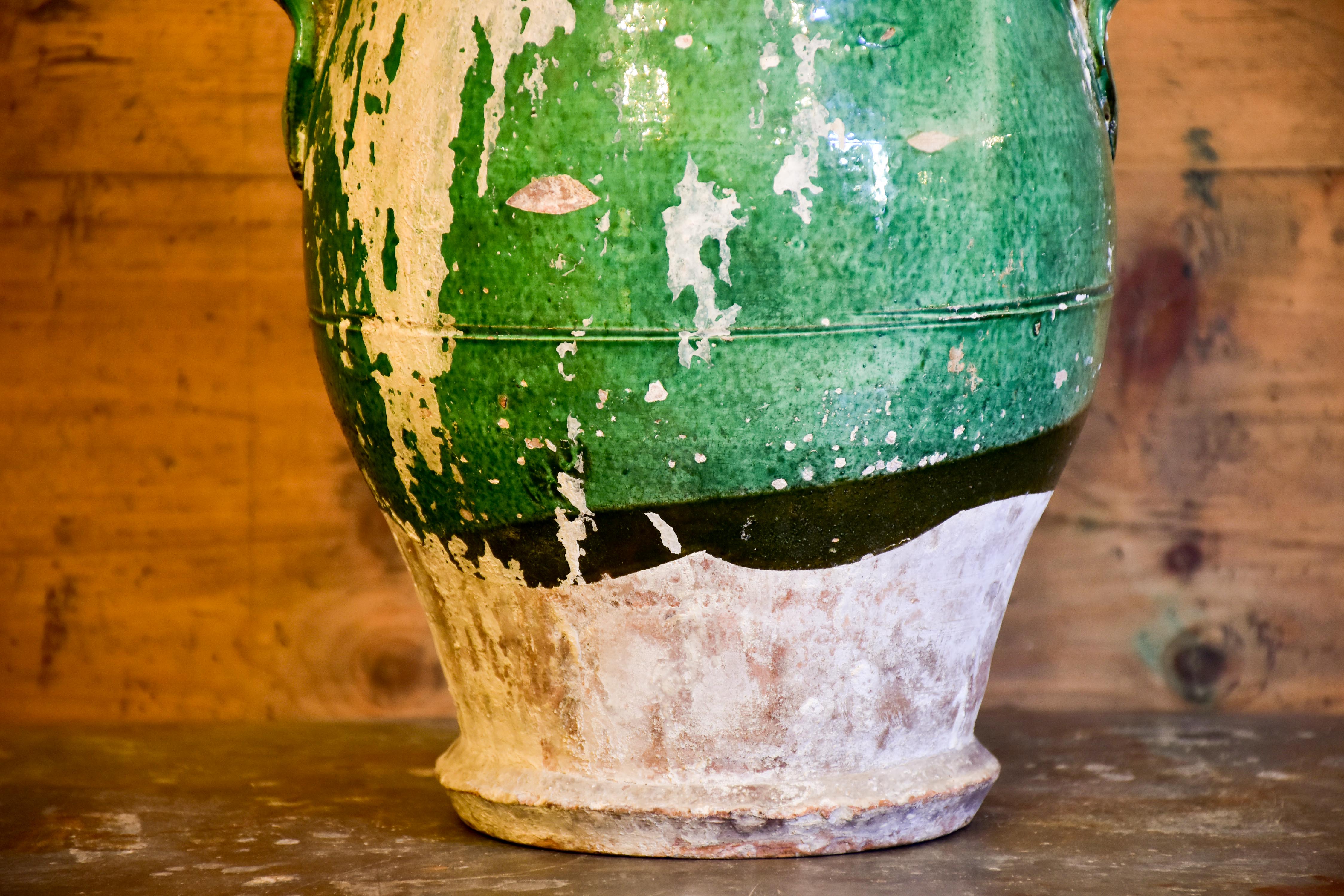 Antique Italian green glazed pot