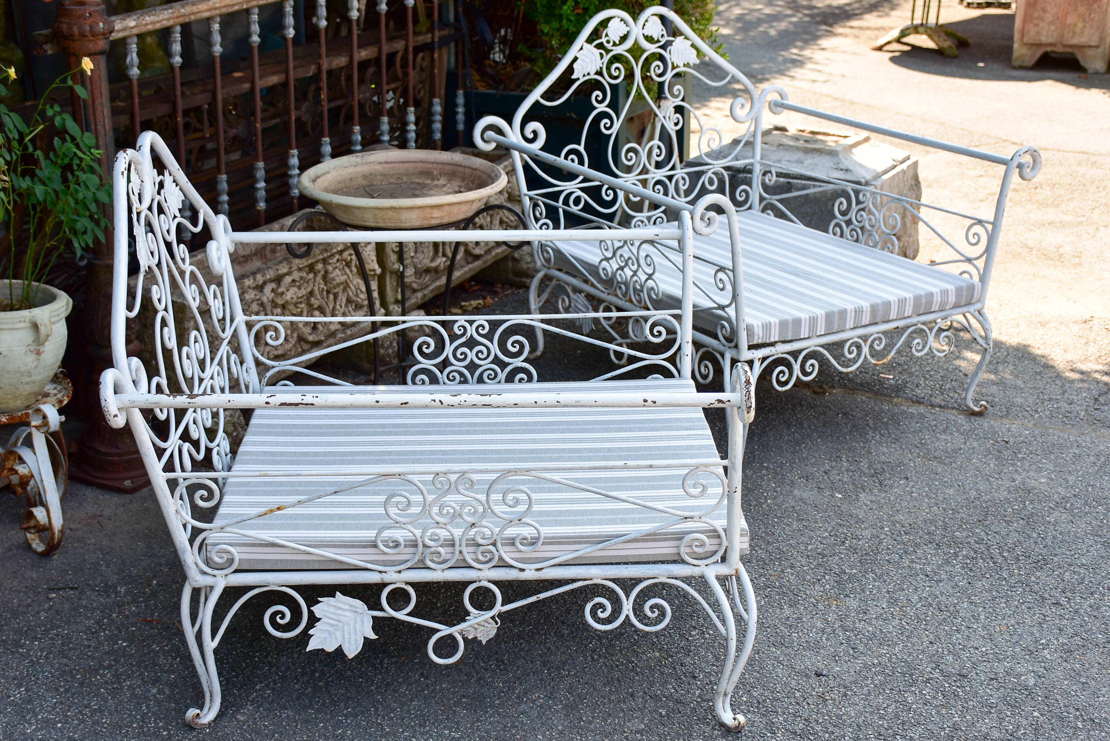 Pair of extra-large garden armchairs