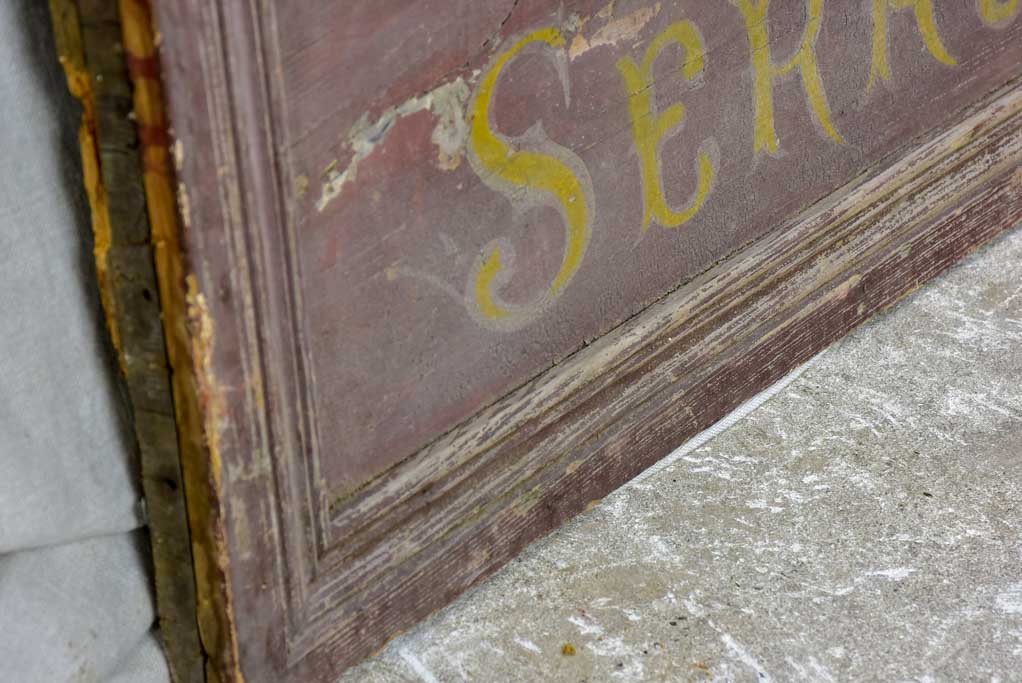 Large 19th Century wooden French sign from a locksmith 5'