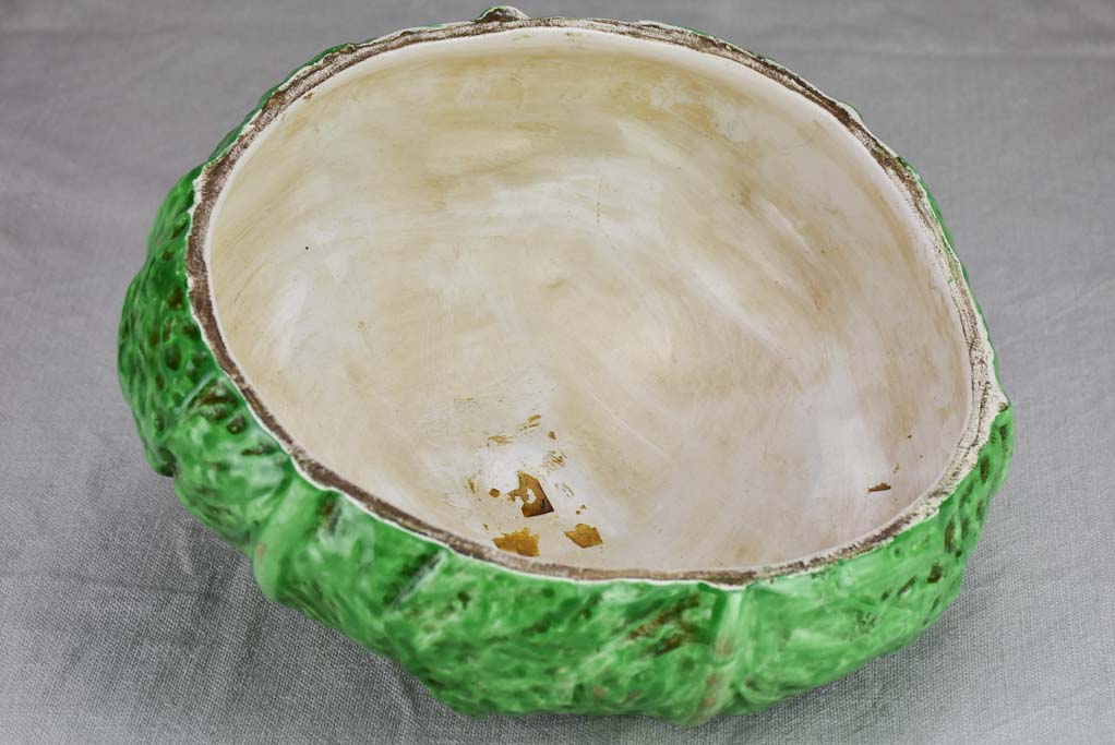 RESERVED Early twentieth century French Barbotine cabbage 11½"