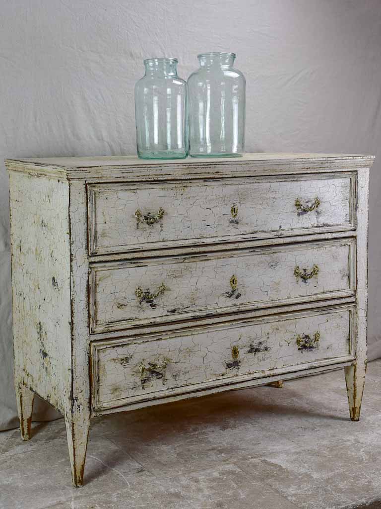 19th Century three door commode with crackled paint finish 43¾"