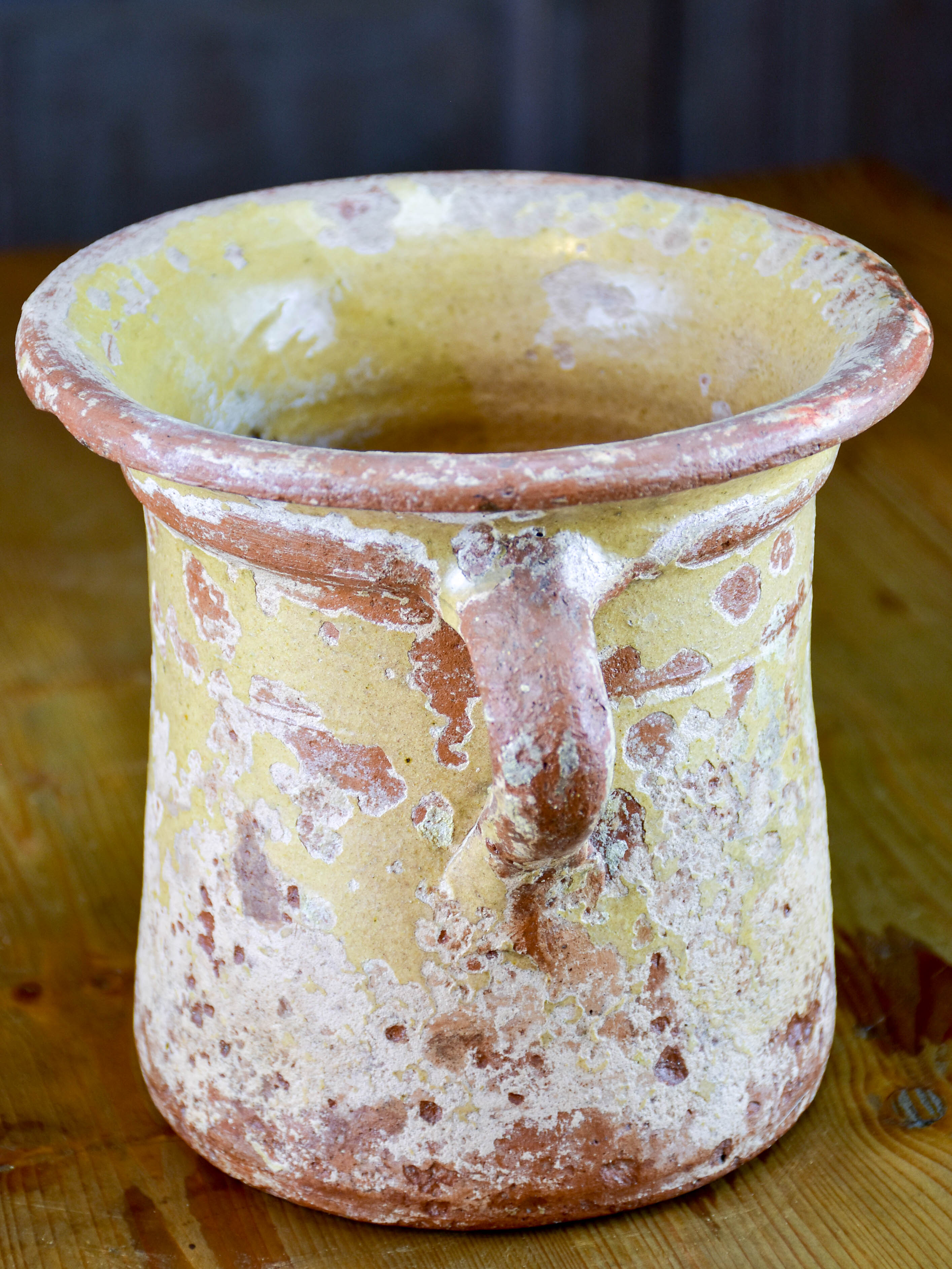 Rustic antique French preserving pot with handles