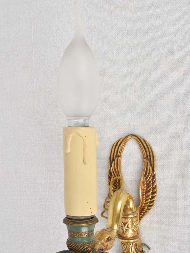 Wall sconces, goose neck, vintage (pair) 12¼"