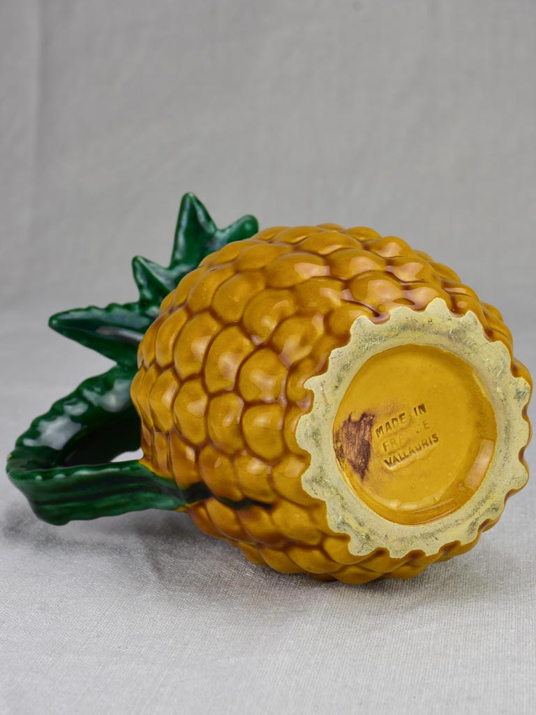 Mid century Pineapple pitcher signed Vallauris 8¼"