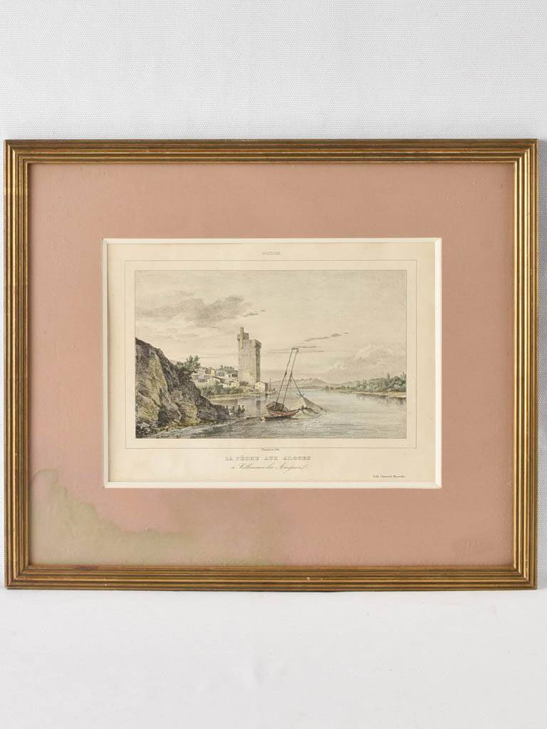 19th century Lithograph - Villeneuve-lès-Avignon 14½" x 17¼"