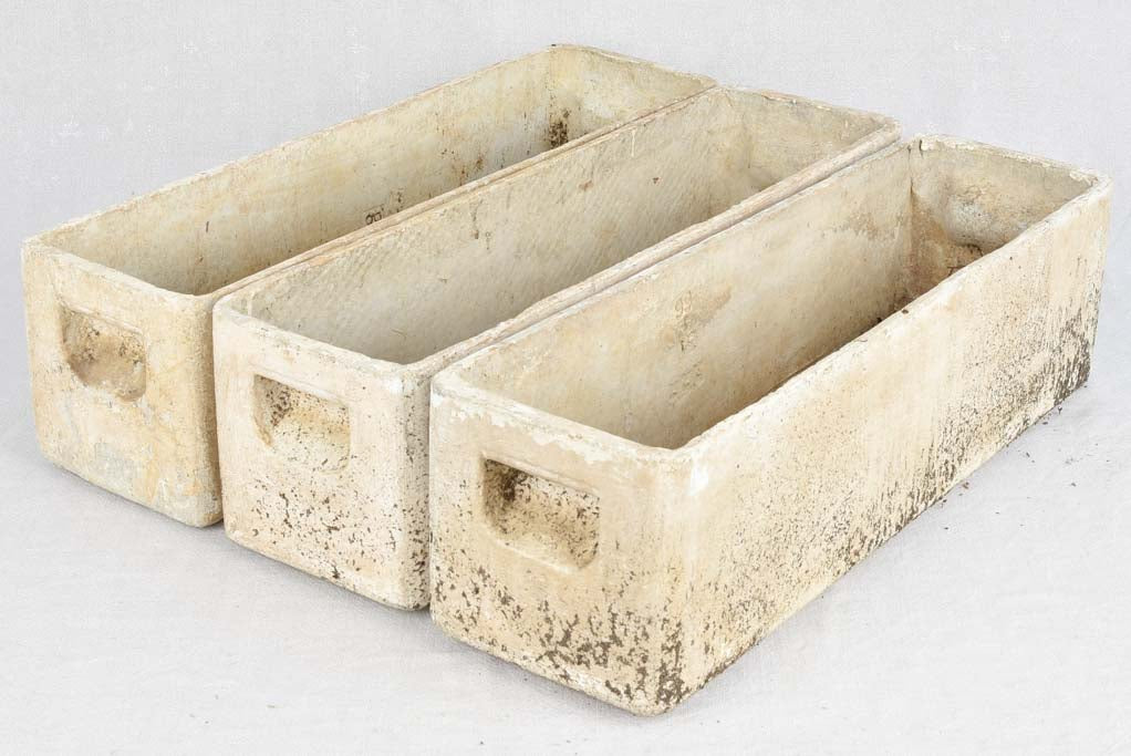 Weathered outdoor Eternit planters