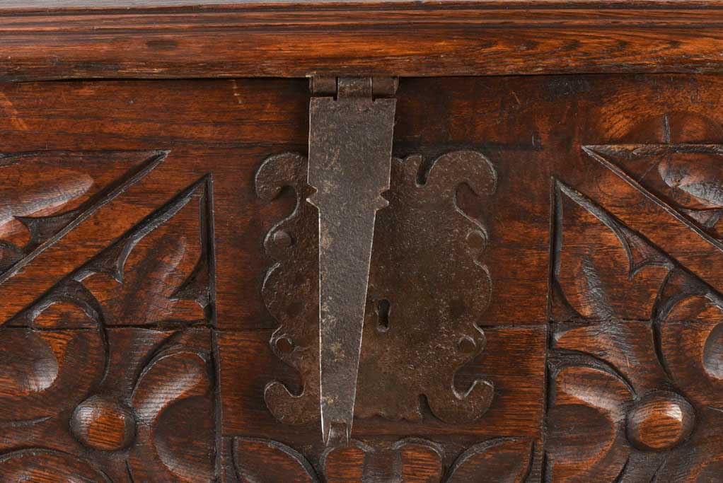 Oak chest, late-19th-century, French 45¾"