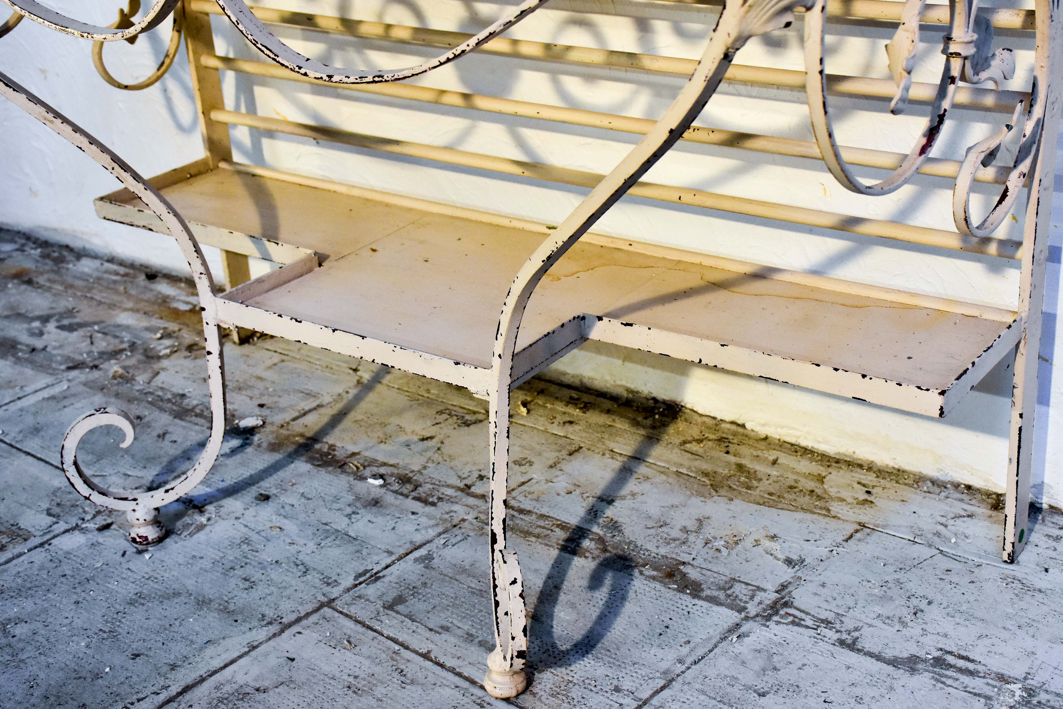 Vintage French butcher’s display table with shelving