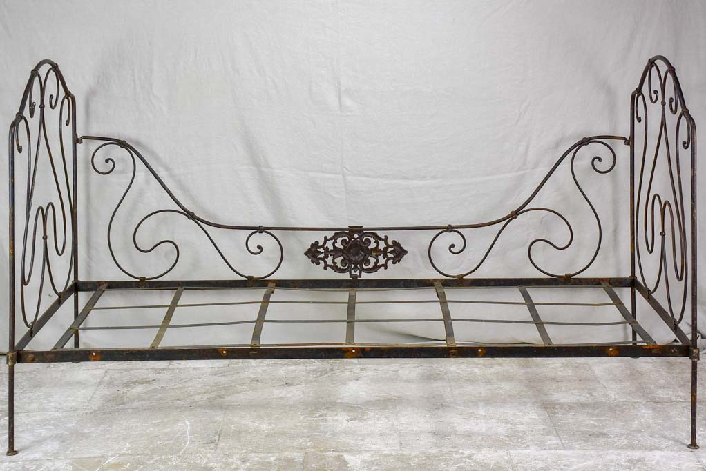 Antique French wrought iron folding bed 75½" x  33½"