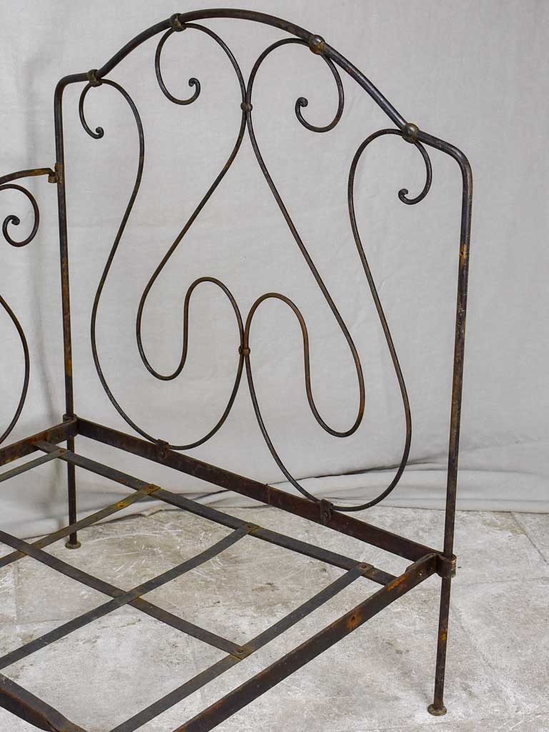 Antique French wrought iron folding bed 75½" x  33½"