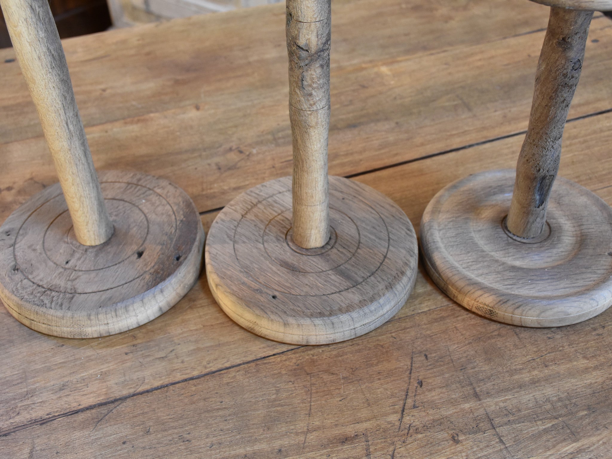 Collection of three antique French hat stands