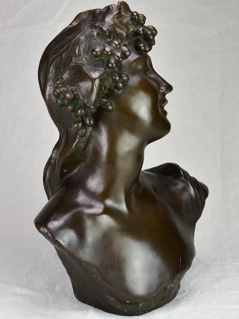 Late 19th Century plaster bust of a woman signed Joseph Marie Thomas Lambeaux (Jef Lambeaux) 22½"