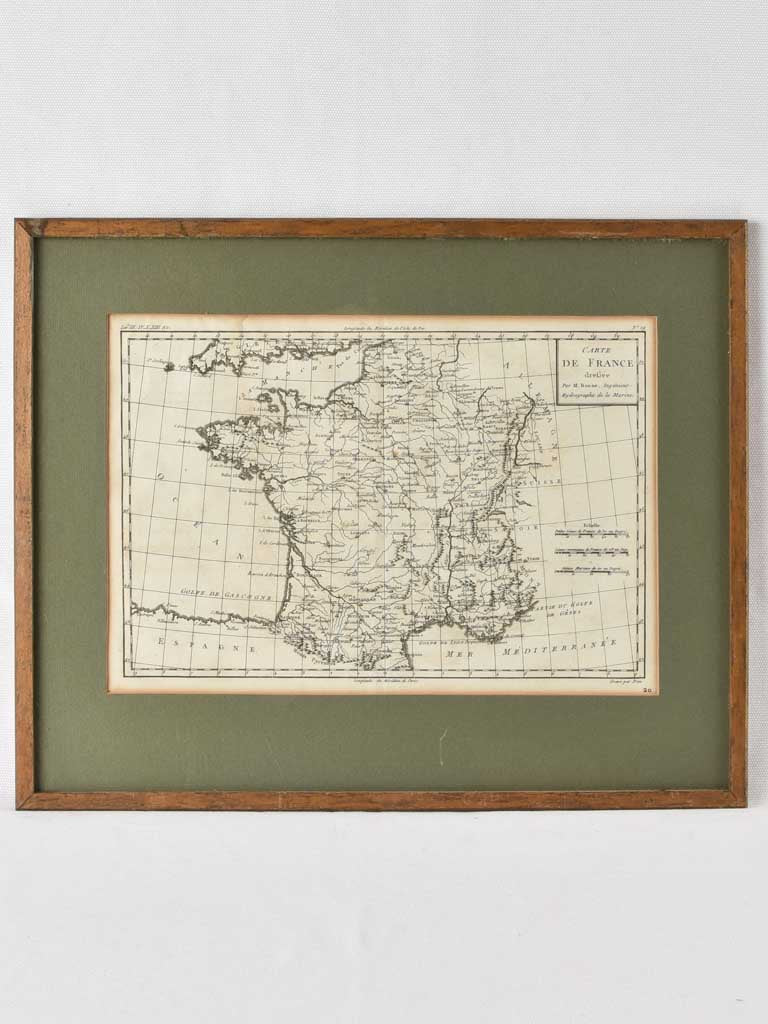 19th century map of France - engraving 14¼