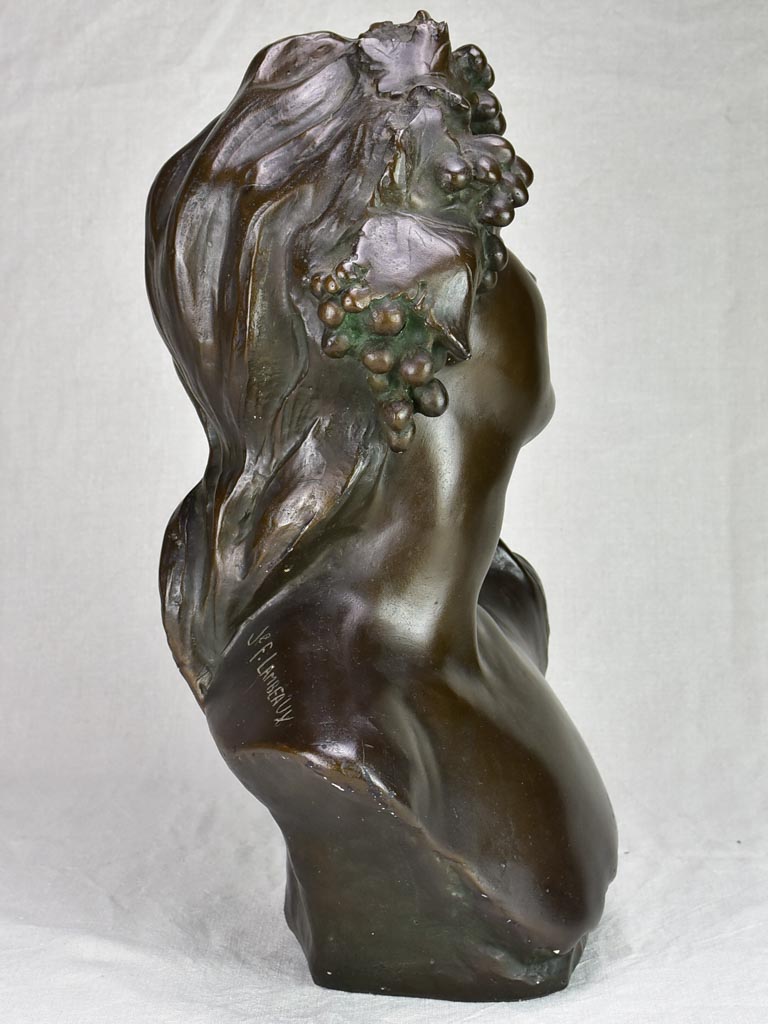 Late 19th Century plaster bust of a woman signed Joseph Marie Thomas Lambeaux (Jef Lambeaux) 22½"