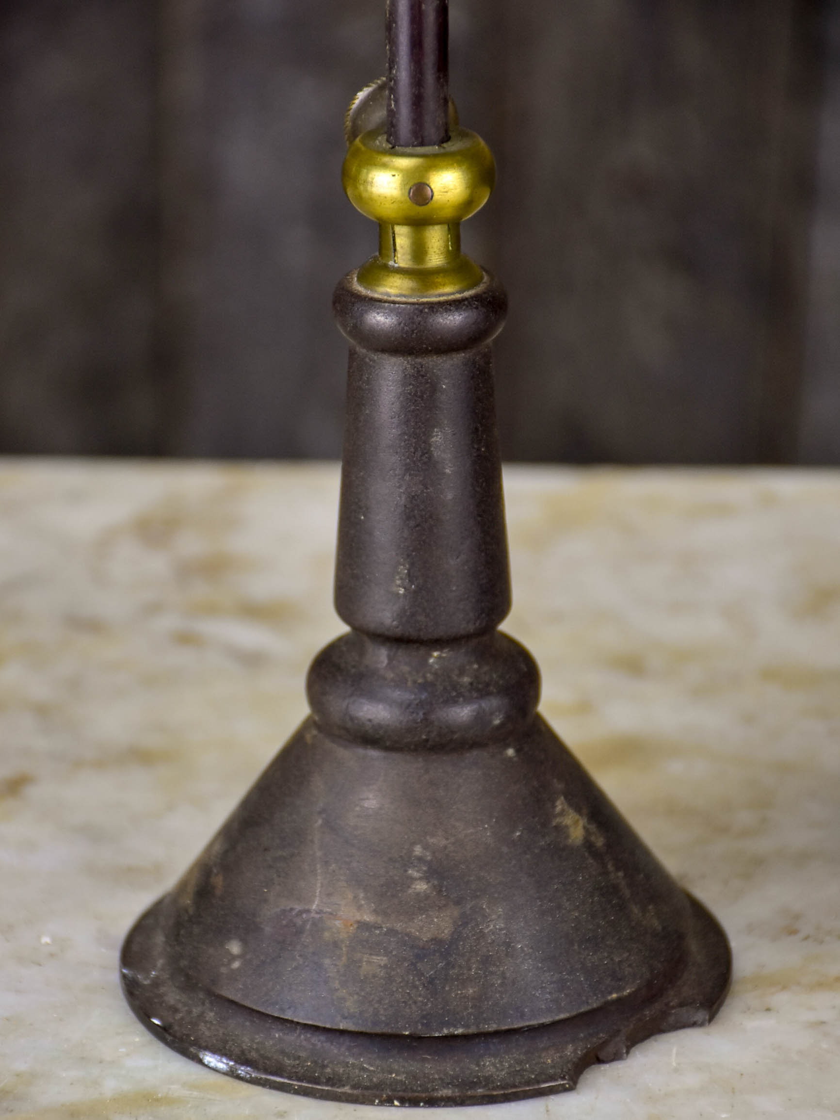 Pair of antique French magnifying loupes on stands