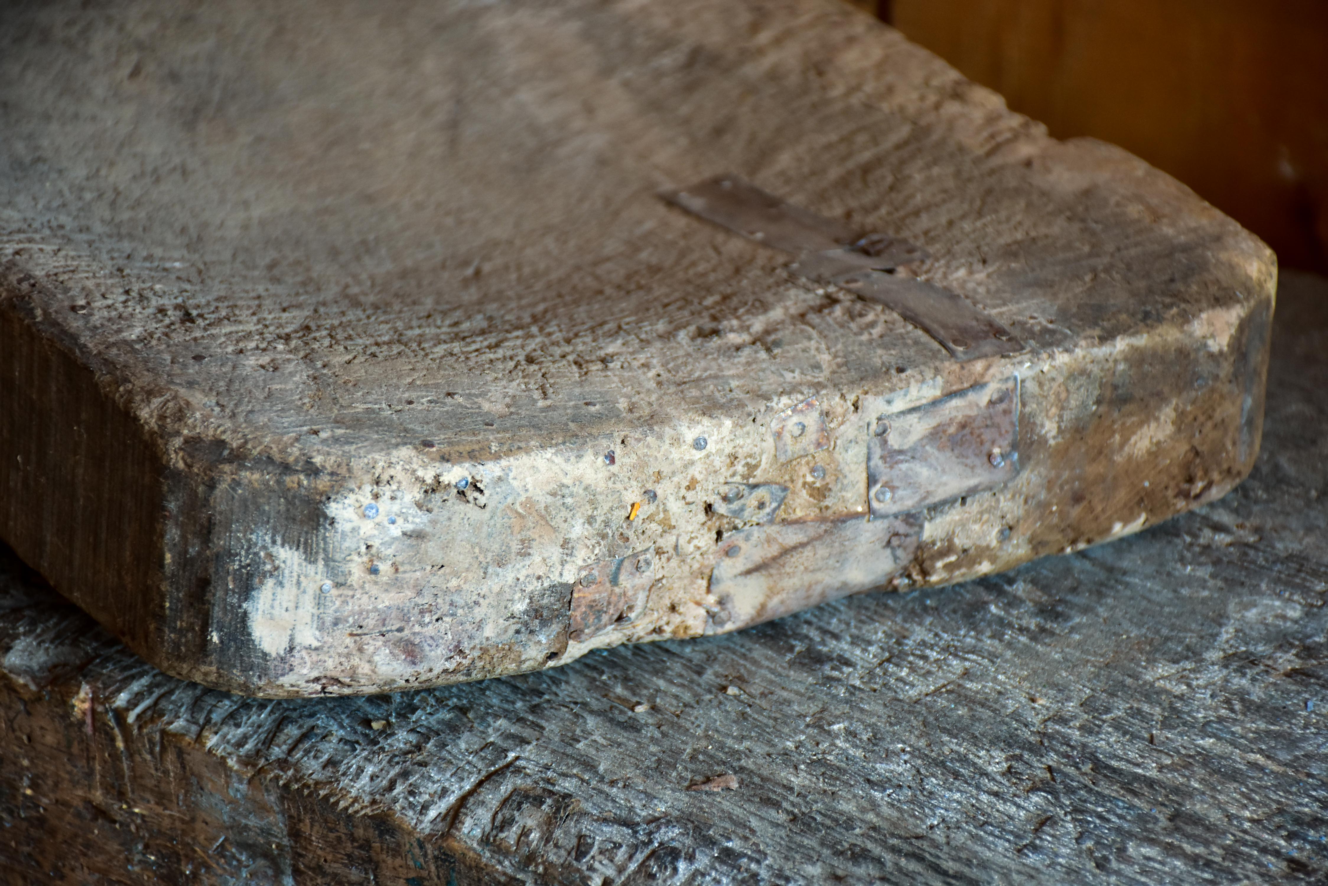 Very rustic cutting board with repairs