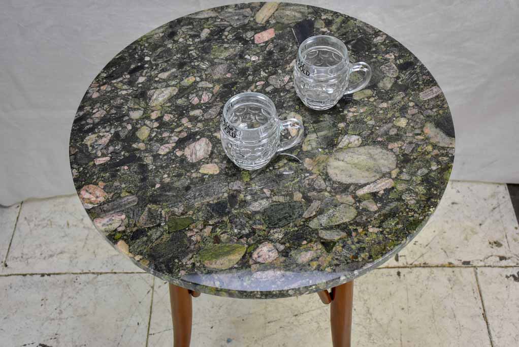 Thonet style bistro table with granite top