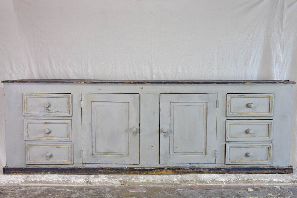 19th Century French enfilade with two cupboards and six drawers 8'