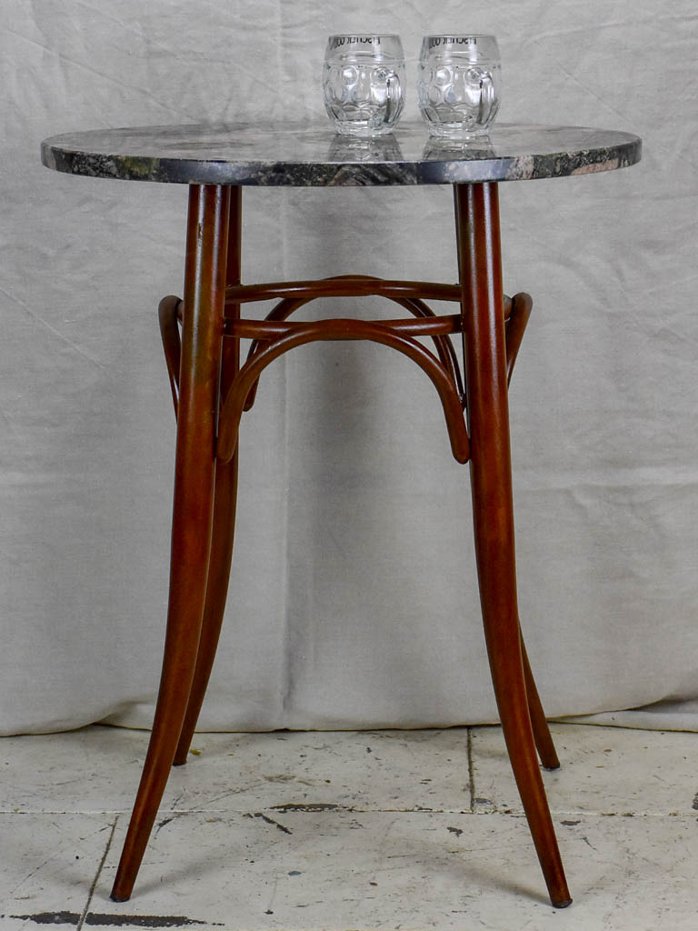 Thonet style bistro table with granite top