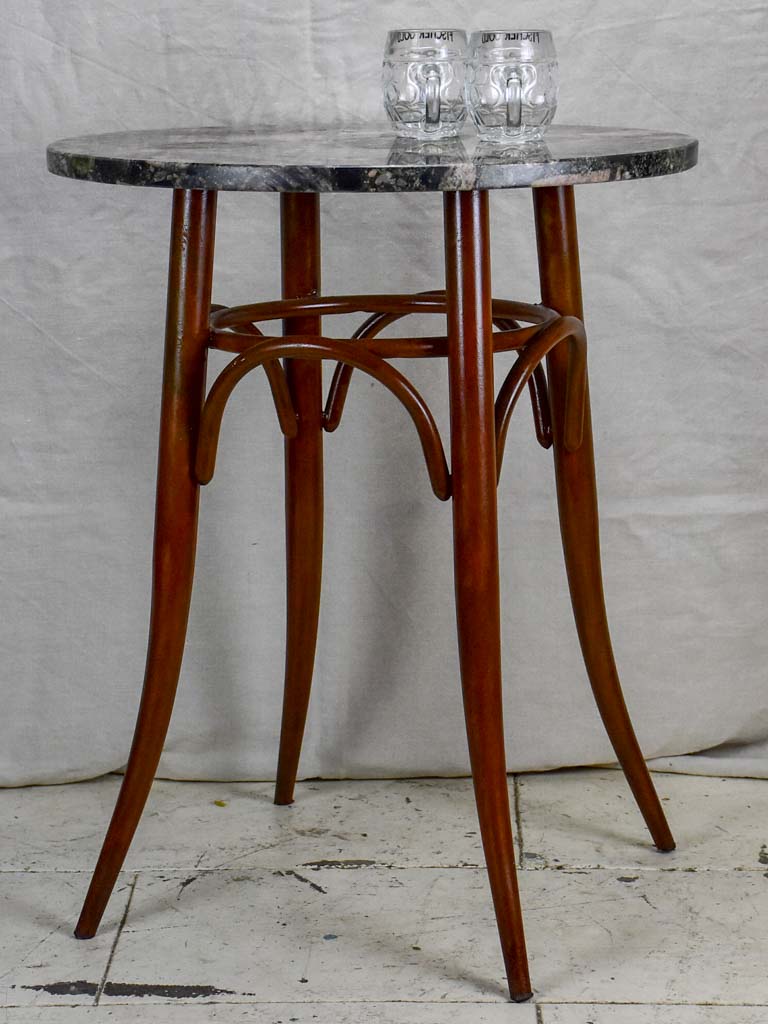 Thonet style bistro table with granite top