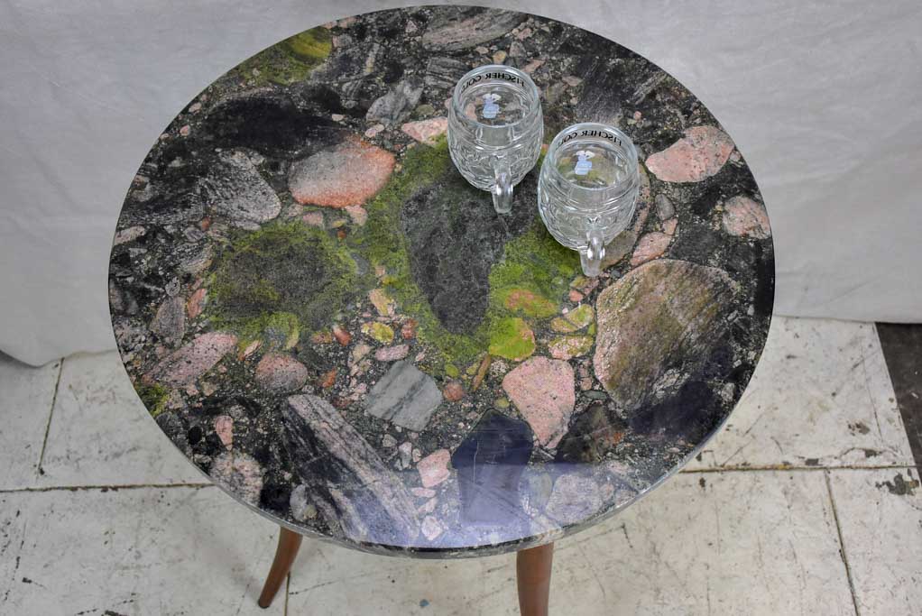 Thonet style bistro table with granite top