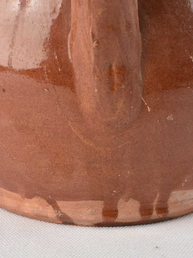 1970s terracotta pitcher w/ brown glaze 9½"