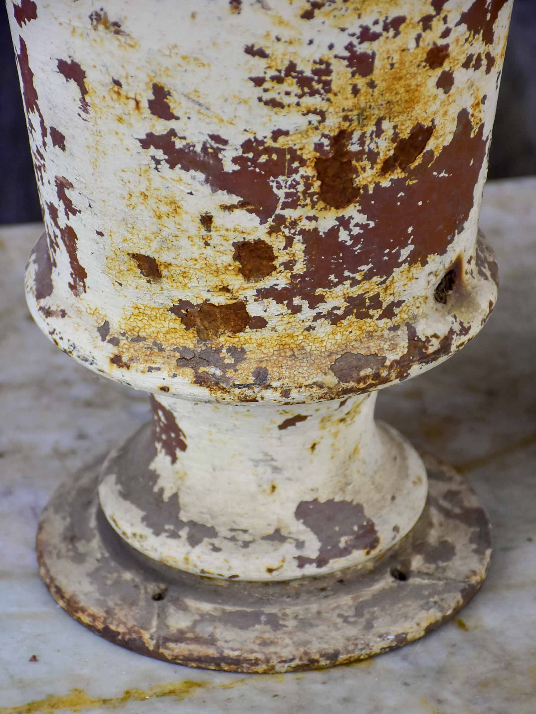 Two antique French cast iron vases