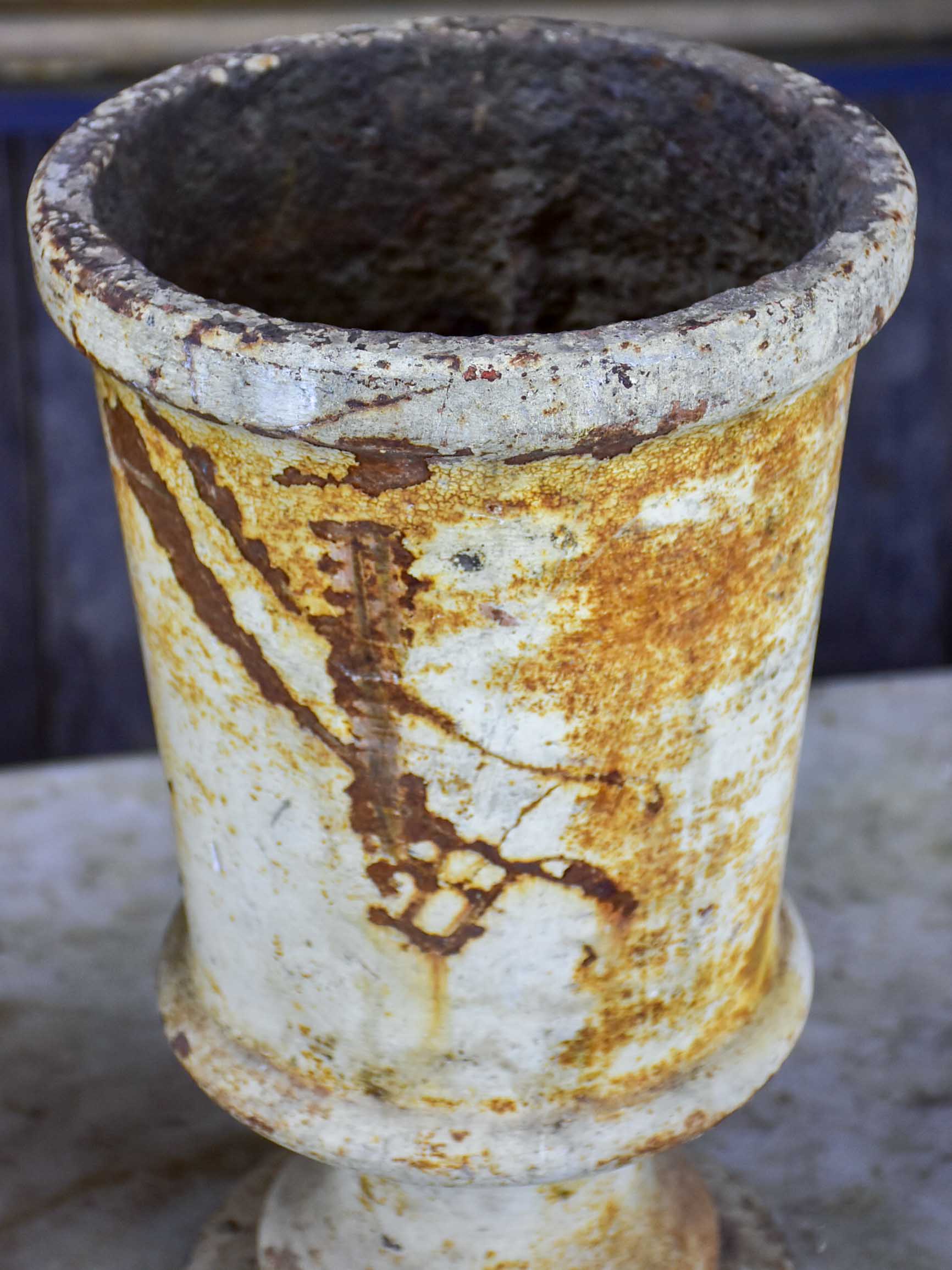 Two antique French cast iron vases