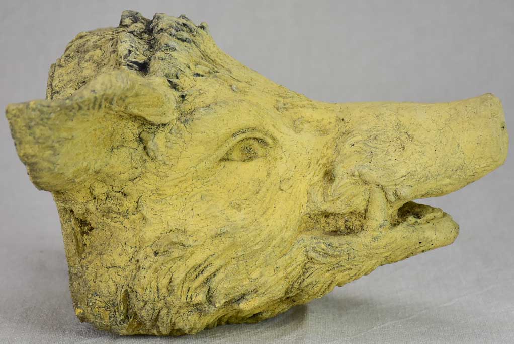 Mid century clay sculpture of a wild boar