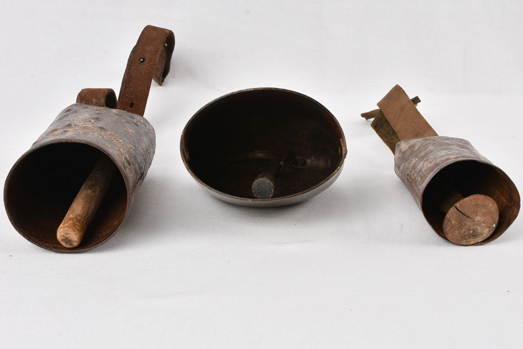 3 French cowbells Chamonix - 19th century