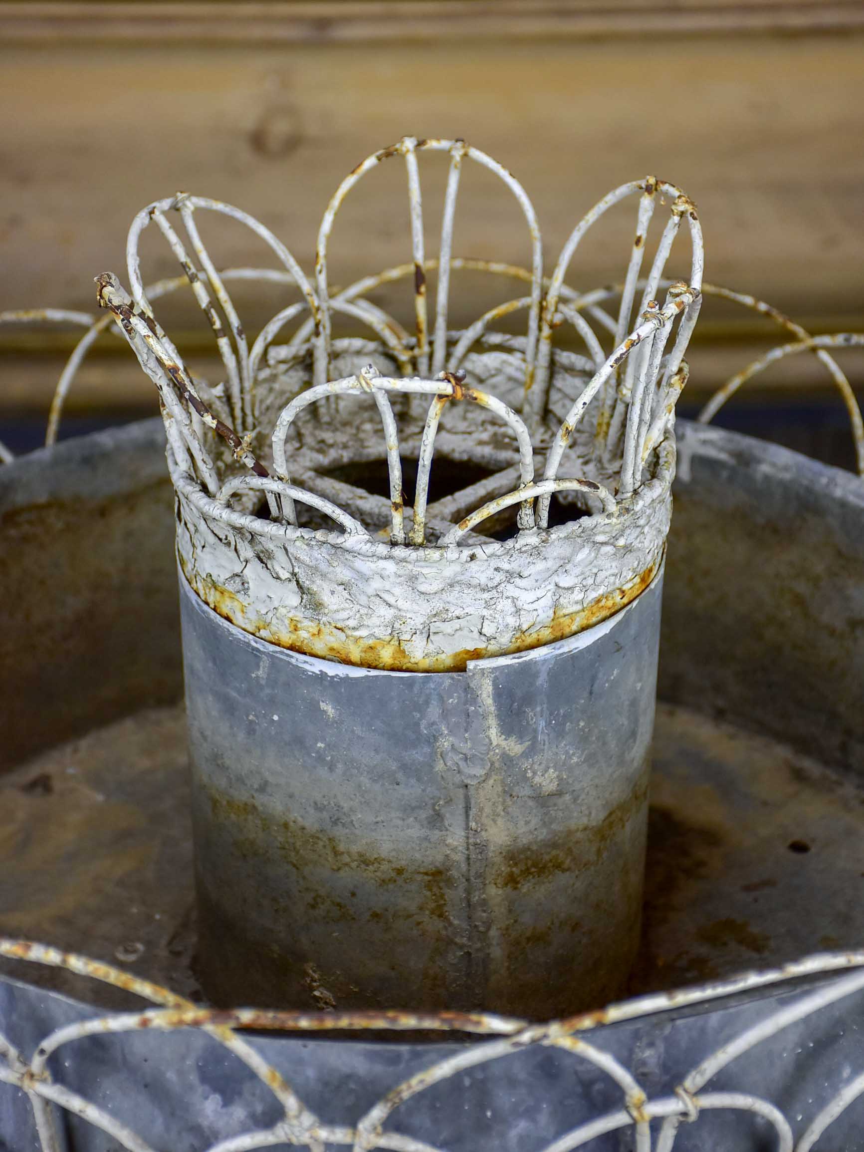 French three tier 19th Century zinc jardiniere