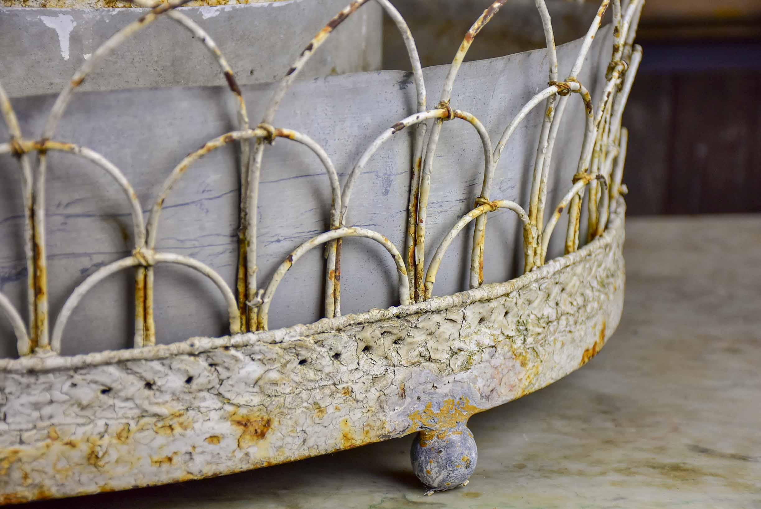 French three tier 19th Century zinc jardiniere