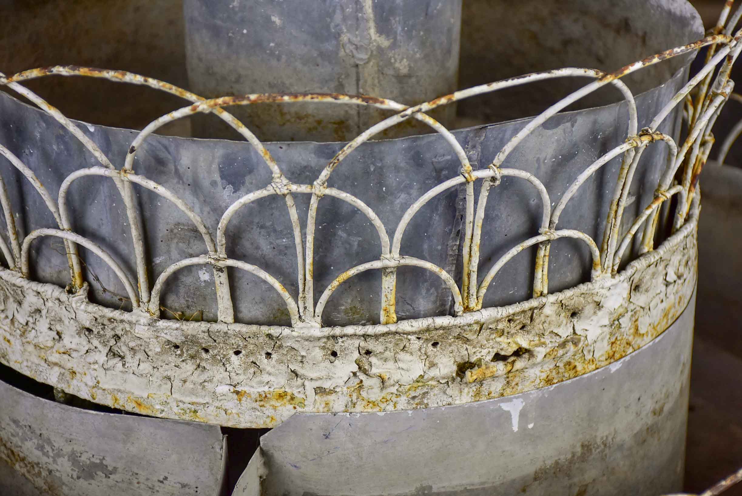 French three tier 19th Century zinc jardiniere