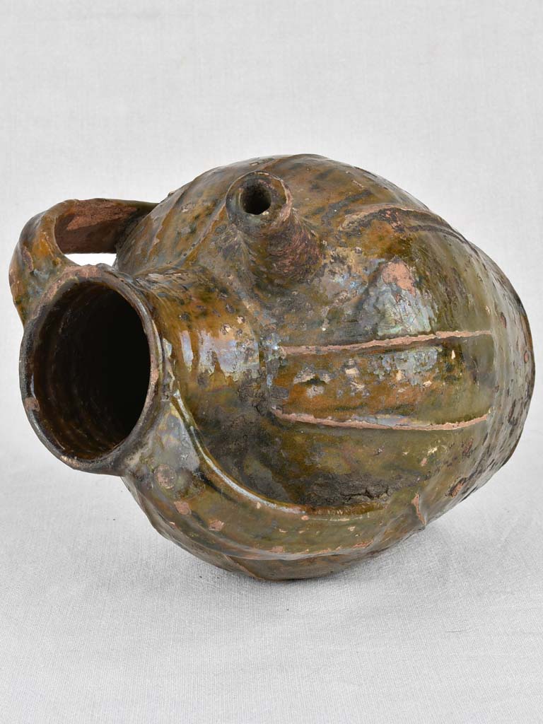 Walnut oil jar from Ardèche, antique 11¾"